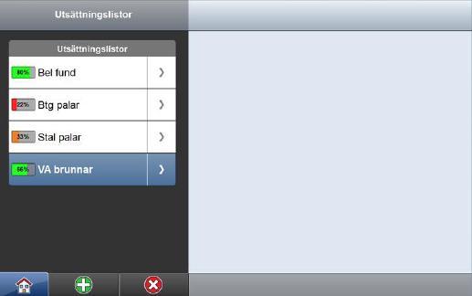 icon Field Utsättningslistor Skapa listor genom tex söka kod,