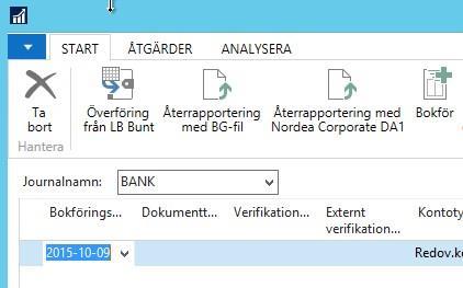 Du kan välja att manuellt registrera raderna i journalen eller välja att använda denna funktion som en registreringshjälp.