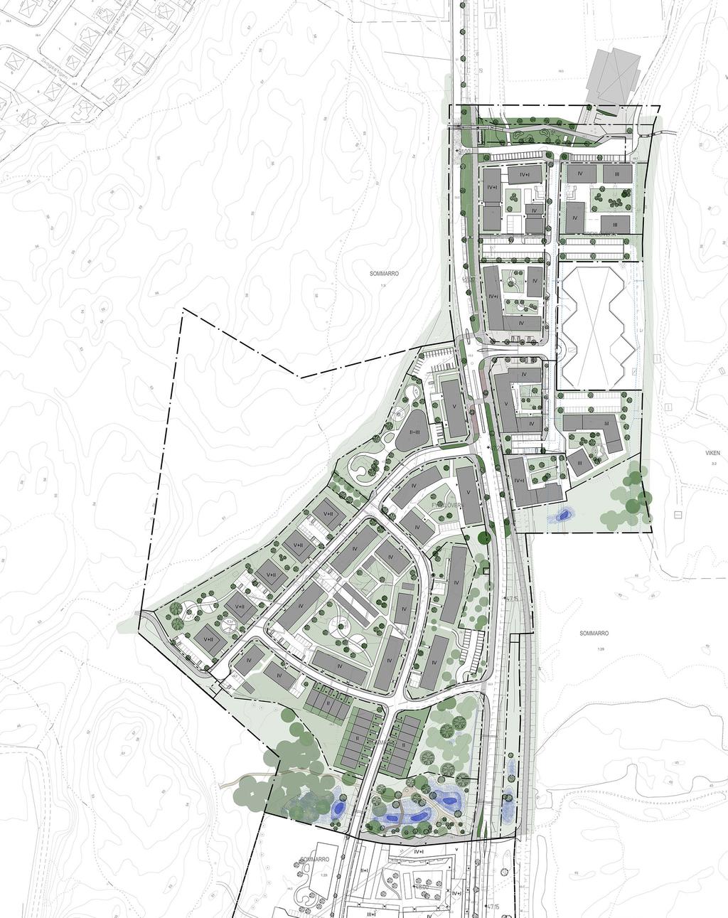 Nya Planförslaget Planförslaget för Östra Jakobsberg, del 1, har utvärderats och jämförts med nuvarande förhållanden.