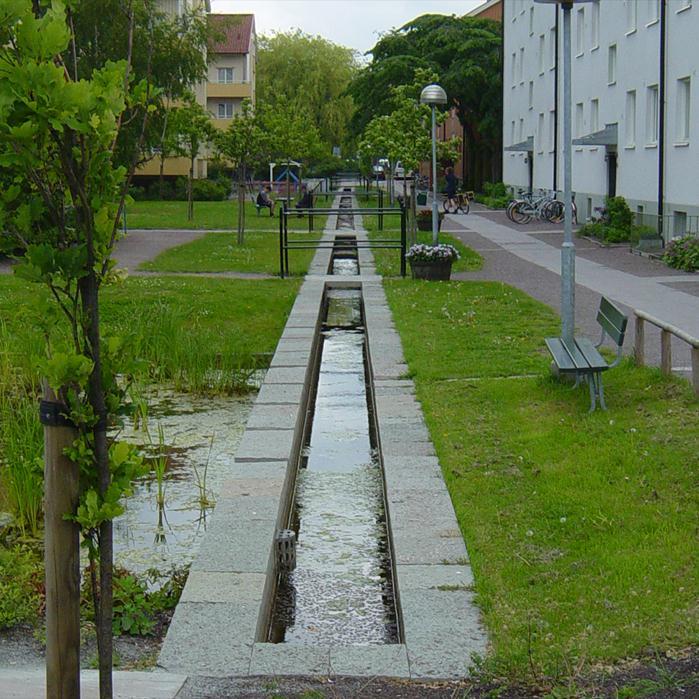 22 (30) Figur 17. Exempel på öppen dagvattenhantering i ett bostadsområde 3.