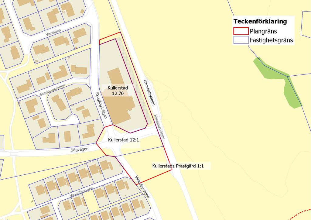 32(37) 6.2 Fastighetsrättsliga konsekvenser Ägoförhållanden Inom planområdet finns totalt två (2) fastigheter. Fastigheterna Kullerstad 12:1 och Kullerstads Prästgård 1:1 ägs av Norrköpings kommun.