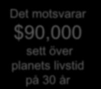 motsvarar $90,000 sett över planets livstid på 30 år