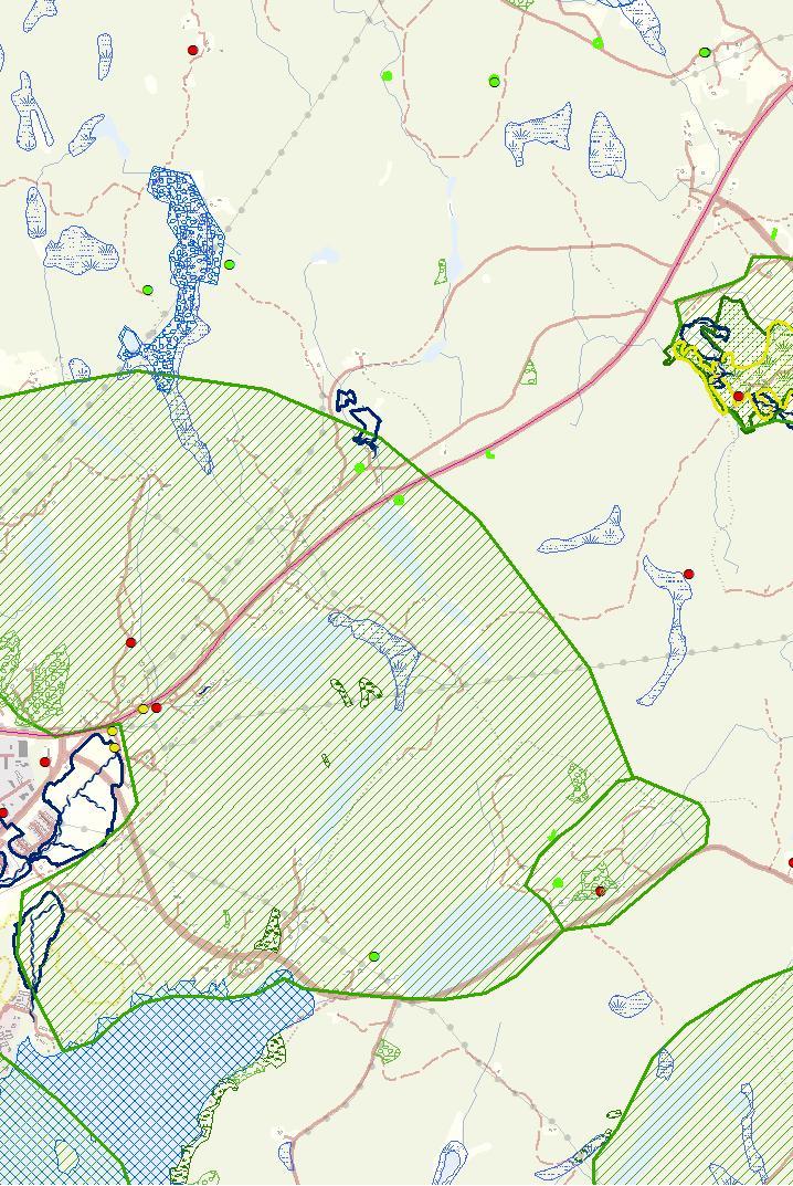 Norra Gruvstugan Gruvhål Lasse-Majagruvan Vänne- bäcken Nydalen Hollsten Backhem Marieberg Kroksjön Karlbygget Svartgölen Mosstorp Åmmefallet 31 Hässjegölen Uvamon Eklunda Kvarnkärret Läggestaskogen