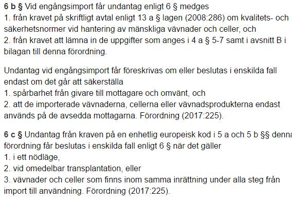 Import : tillstånd från IVO Den svenska