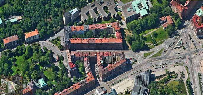 Källa: bild från Eniro LOKALISERING I STADEN Carlandersplatsen ligger centralt i Göteborg, med närhet till knutpunkten Korsvägen och evenemangsstråket, men också nära Carlanderska sjukhuset med sin