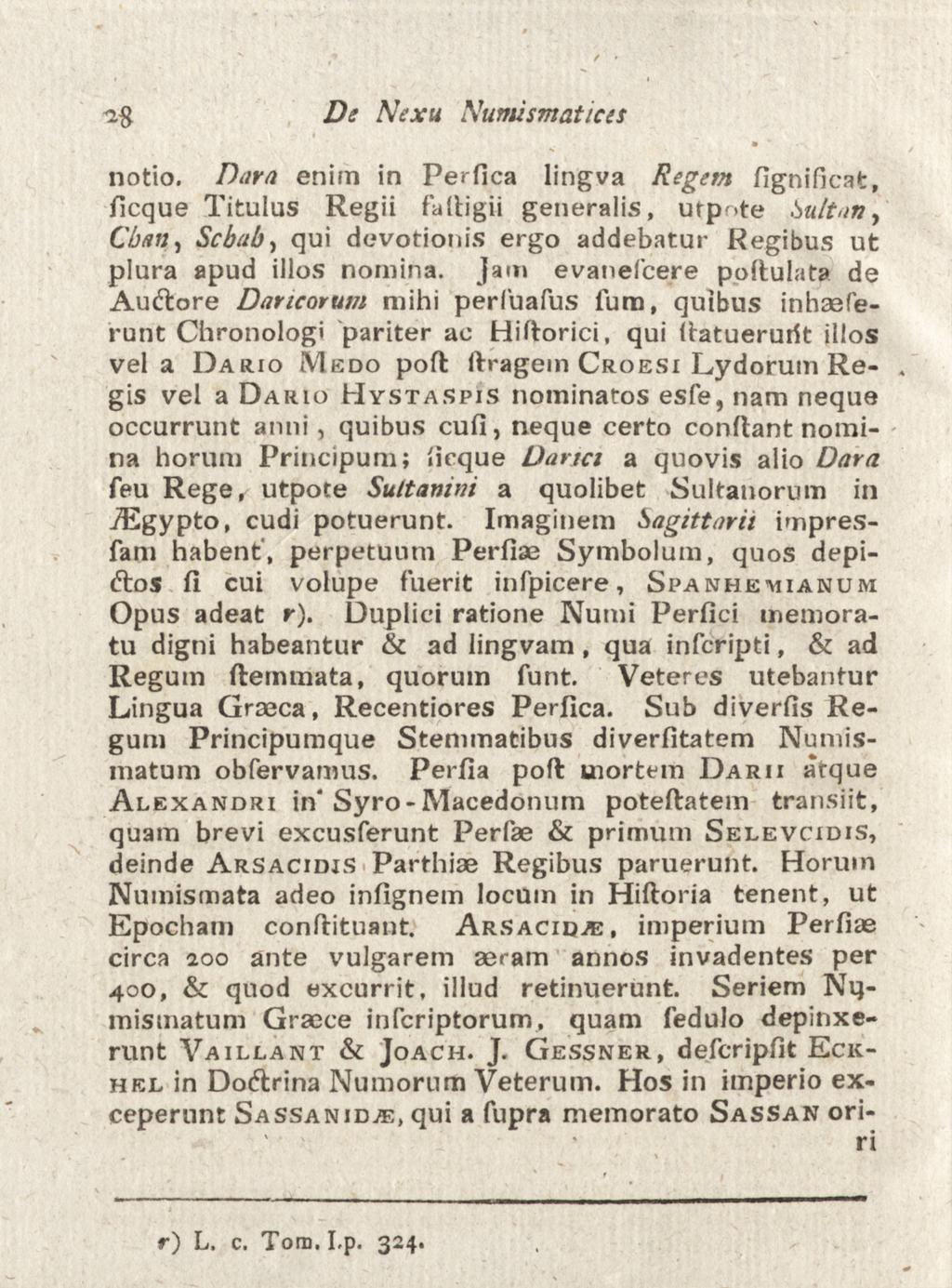 Ds Nexu Numismatices notio.