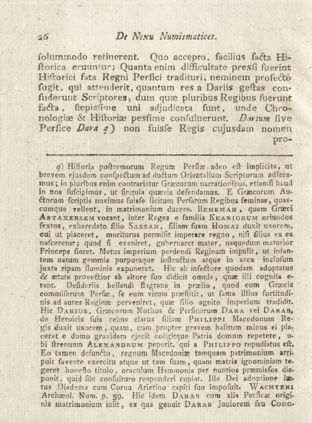26 De Nesu Numismatices. folummodb rerinerent.