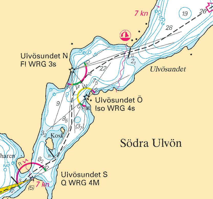 3 Nr 318 UNDERRÄTTELSER / NOTICES Bottenhavet / Sea of Bothnia * 6606 Sjökort/Chart: 522 Sverige. Bottenhavet. S om Örnsköldsvik. Ulvöarna. Ulvösund. Mindre djup.
