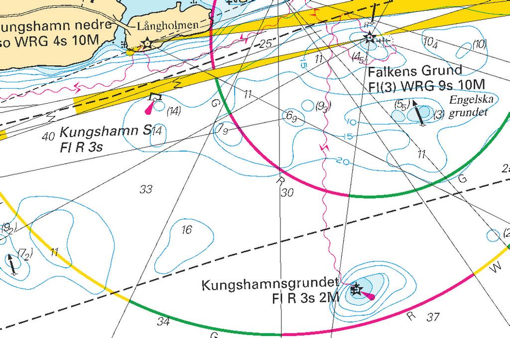 Nr 318 6 * 6604 Sjökort/Chart: 621, 6211 Sverige. Norra Östersjön. S om Oxelösund. Falkens grund. Sjökabel utlagd.