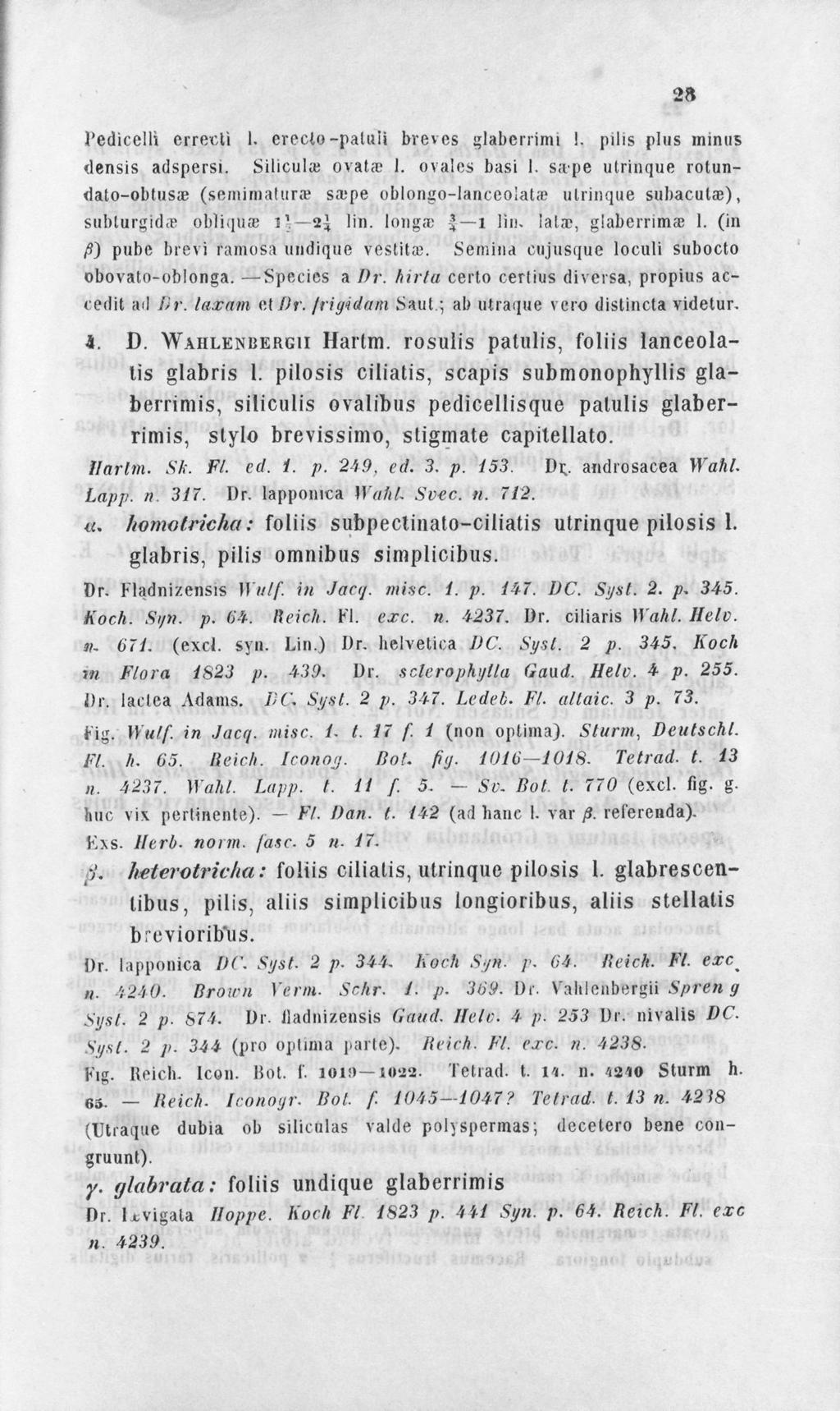 t'edicelli errecti 1. erccto -patuh breves glaberrimi!. pilis plus minus densis adspersi. Silicul* o,yatae 1. ovales basi 1.