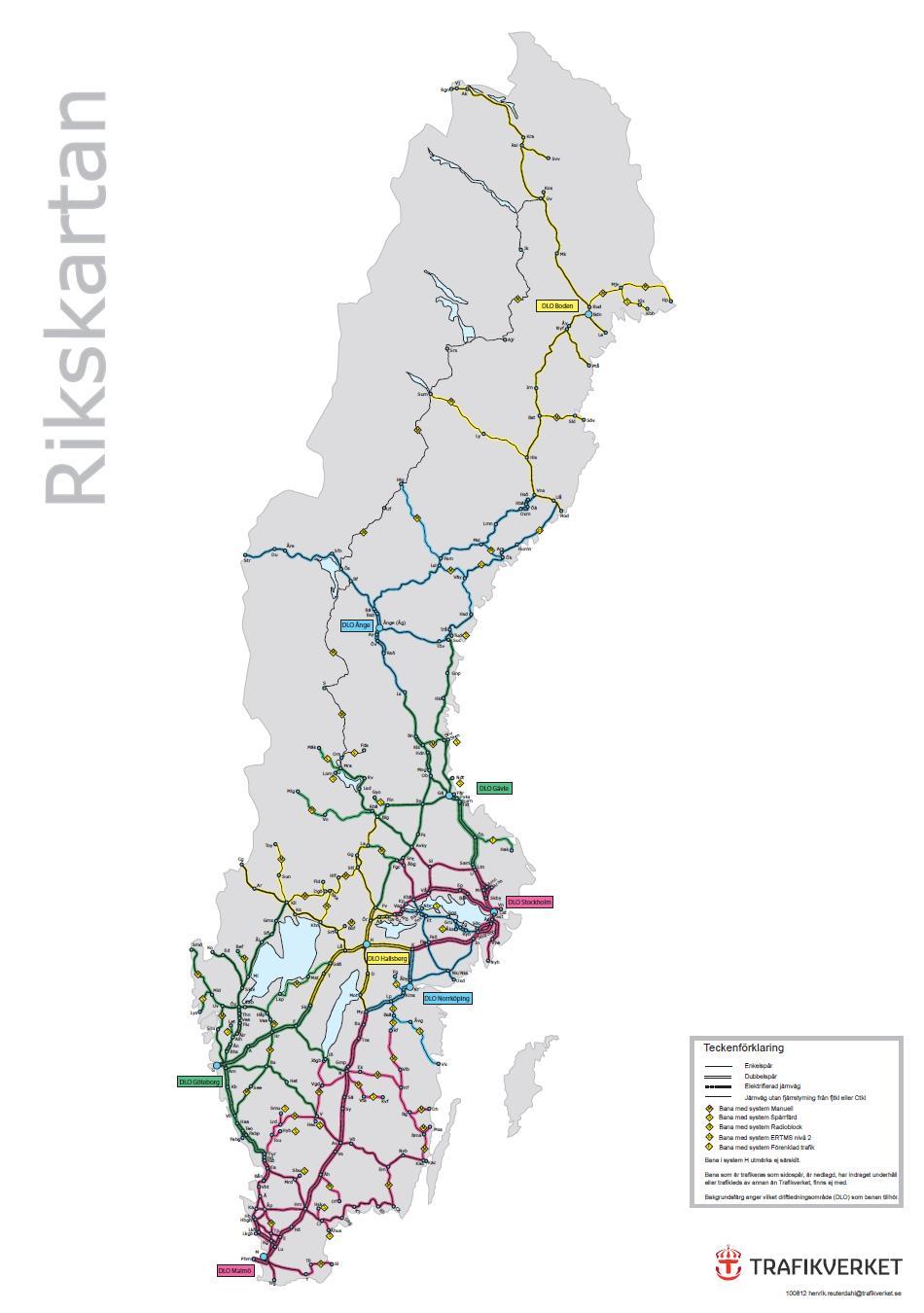 Bilaga A.1: Det statligt ägda järnvägsnätet Källa: Trafikverkets hemsida http://www.