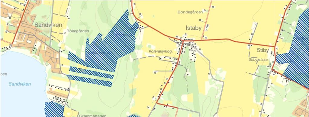 Figur 19 Natura 2000-områdena Sillnäs, Hjärthalla, Västra Torsö och Björkenabben. Delar av Stiby backe syns i nordost på kartbilden.