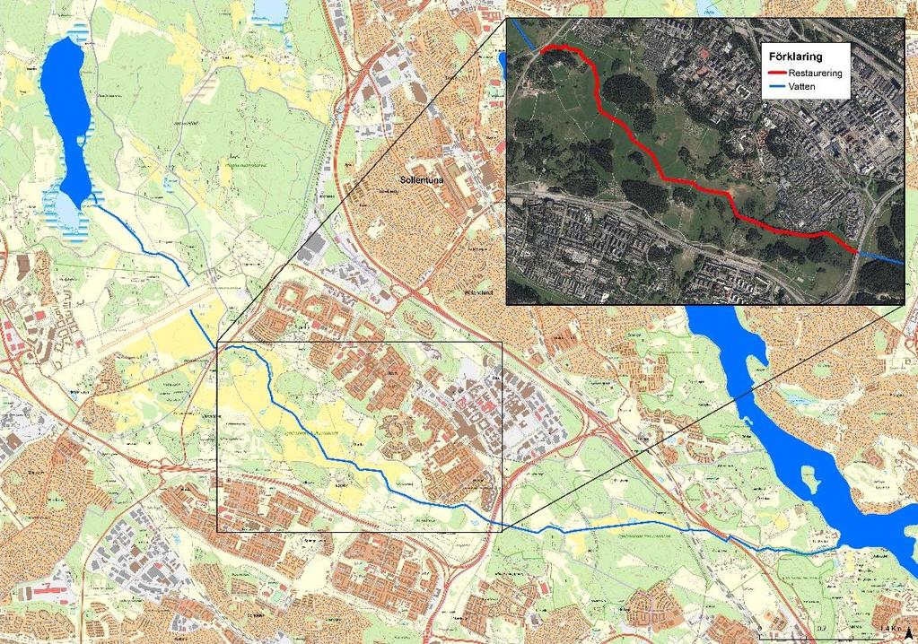 6.3 Alternativ 3: Många små åtgärder längs bäcken inom kulturreservatet Det tredje alternativet är baserat på åtgärdsförslag från de två biotopkarteringarna (från år 2000 och 2016) samt från