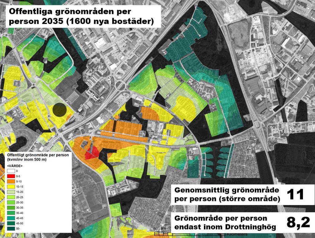 Samtliga aalyser är gjorda med fokus på förtätig ebart på rottighög och med e folktäthet på, persoer per lägehet.