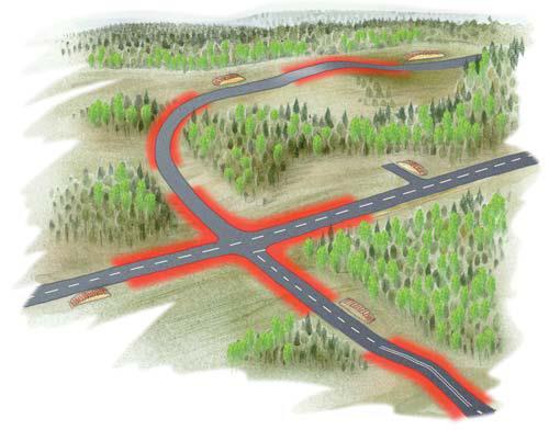 Placera aldrig ett upplag närmare än 30 meter från anslutning, korsning eller plankorsning med järnväg!