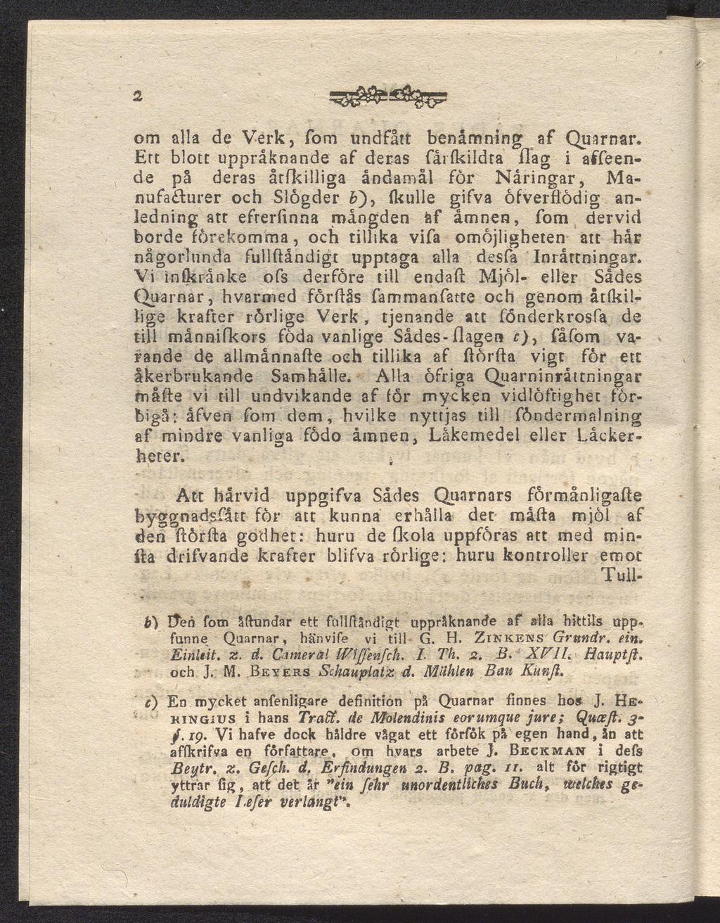 2 om alla de Verk, Tom undfått benämning af Quarnar.
