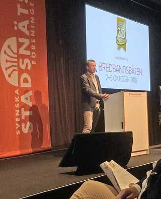 TILLSAMMANS Mötesplatser 20 Viktiga händelser för att nå målen Konferenser Stadsnätsföreningen hade 20-årsjubileum 2018. Det passade vi på att fira i samband med Årskonferensen.