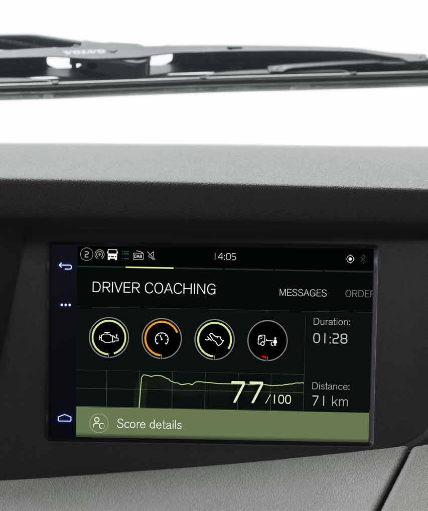 Den fungerar också perfekt ihop med Dynafleet Onboard så att du kan få exakta GPS-destinationer från kontoret. LJUDANLÄGGNING Ljudanläggningen har allt du behöver för en förstklassig förarupplevelse.