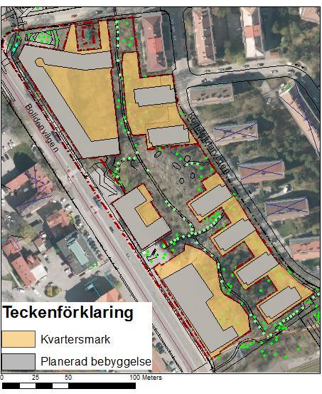 Figur 4 Utformning av kv Konstgjutarvägen vid exploatering.