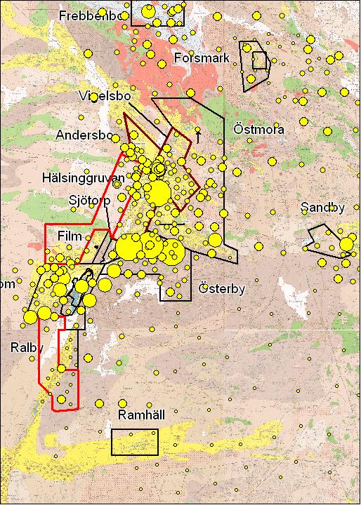 Bilaga 2 Guldanomala moränprover inom Dannemorafältet.