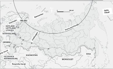 b) Inlandsklimat innebär heta somrar och kalla vintrar med lite nederbörd. Människor resurser och arbeten 7. 6. a) se kartan ovan b) tundra c) skog Vad kan du om Ryssland? Sidan 53 7.