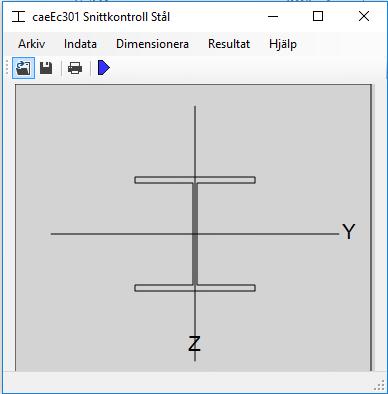 caeec301 Snittkontroll stål Sidan 6(14) 3.2 Indata När applikationen startats visas startfönstret se Figur 2.