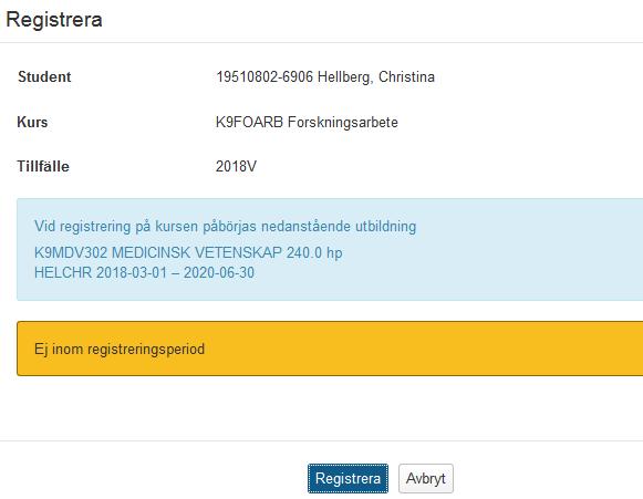 halvåret på Forskningsarbetet.