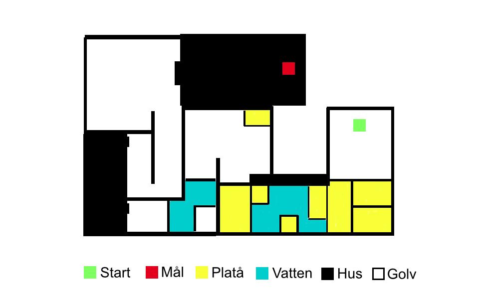 Figur 1 sig igenom. En överblick på prototypen och spelvärlden som undersökningens deltagare tog 4.