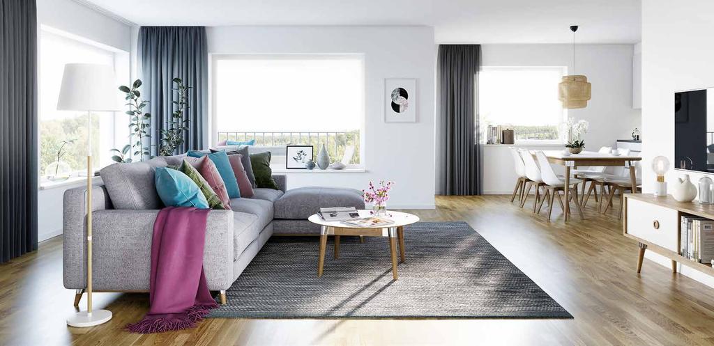 Inspirationen till husen kommer från Piet Mondrian geometriska målningar. Det lekfulla och enkla har varit spännande att använda i ett bostadsprojekt med dess storlek och byggnadstekniska krav.