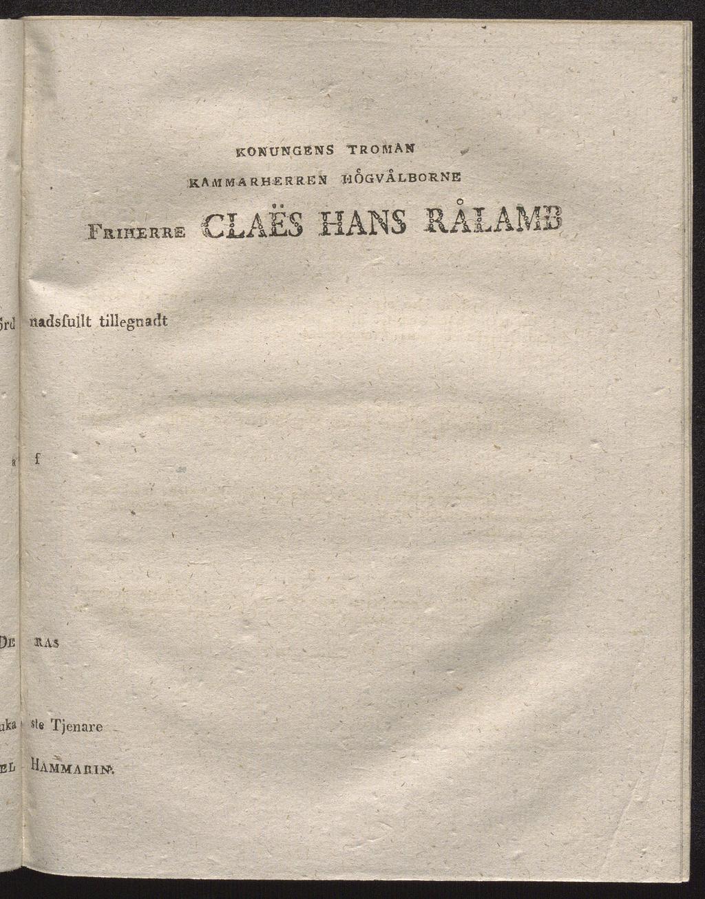konungens troman k.am m a rh r re n t-logvälborne f *.