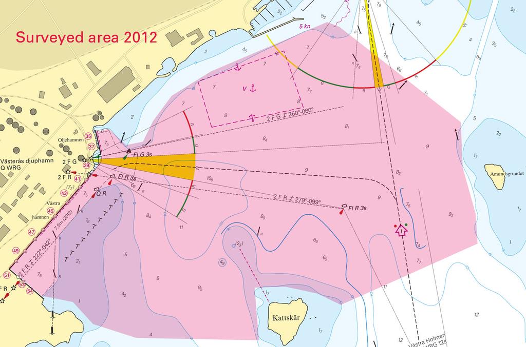 6 2013-01-16 Mälaren / Lake Mälaren * 8342 Sjökort/Chart: 113 Sverige. Mälaren. Västerås. Ändrad djupinfomation.