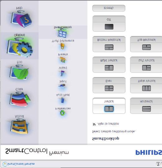 3. Bildoptimering 3.4 SmartDesktop Guide SmartDesktop SmartDesktop finns i SmartControl Premium. Installera SmartControl Premium och välj SmartDesktop i Options (Alternativ).