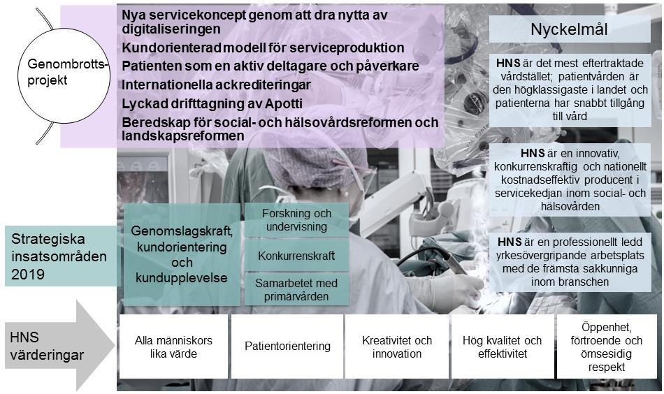 BU2019 Strategiska tyngdpunkter och nyckelmål 2 STRATEGISKA TYNGDPUNKTER OCH NYCKELMÅL STRATEGI FÖR HNS Under åren 2018 2019 görs aktiva förberedelser inför verksamhetsmiljön enligt den landskaps-