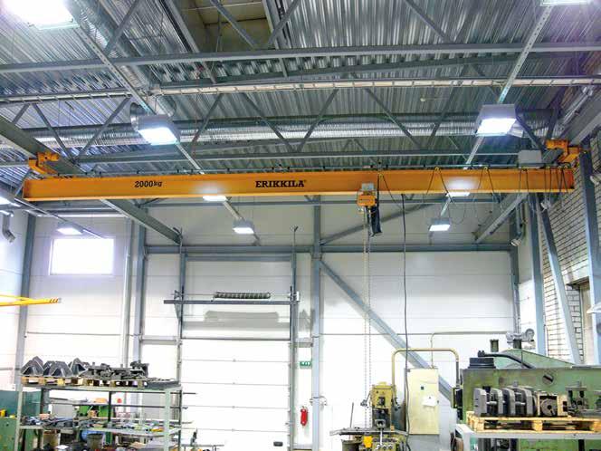 Traverssystem / Industrial Crane Systems Underhängande Traverskran Underhängande traverskran är en idealisk lösning där byggnadskonstruktionen inte inte tillåter en konventionell travers.