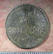 Fnr 61 Kopparmynt, Nyare tid, ej bestämd, ¼ Skilling, 1799.