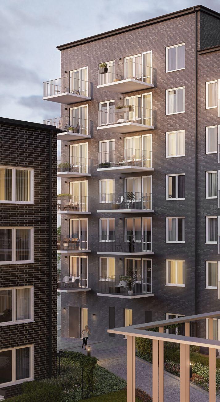 Alla lägenheter har balkong eller terrass, och tillgång till