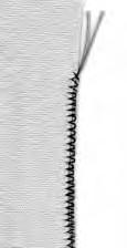 Lagning/Stoppning 31 Trikåkanter med resårtråd Stygnbredd: Stygnlängd: sicksacksöm nr 2 ca. 5 mm 1 mm 1.