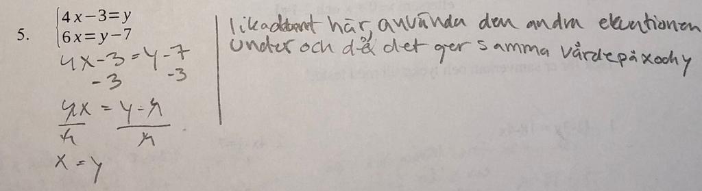 - Att förstå likhetstecknets betydelse (1) - Att kunna genomföra inversa operationer (5) - Att ha procedurförståelse för lösningsprocessen (6) - Att kunna hantera och förenkla algebraiska uttryck (7)