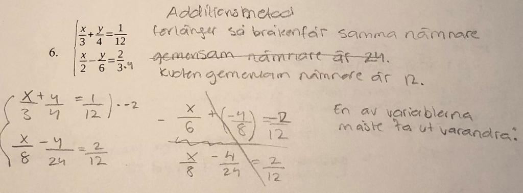Bild 8. Lösning av 3S till uppgift 6.