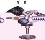 b) in the front position to approx. 1mm below the female thread, (fig.5.2) c) Model 318-71 & 318-76 mount the flange nut (5.b) in the center position to approx. 1mm below the female thread, (fig.5.2) d) Mount the vacuum pump and fasten it with the two screws (5.