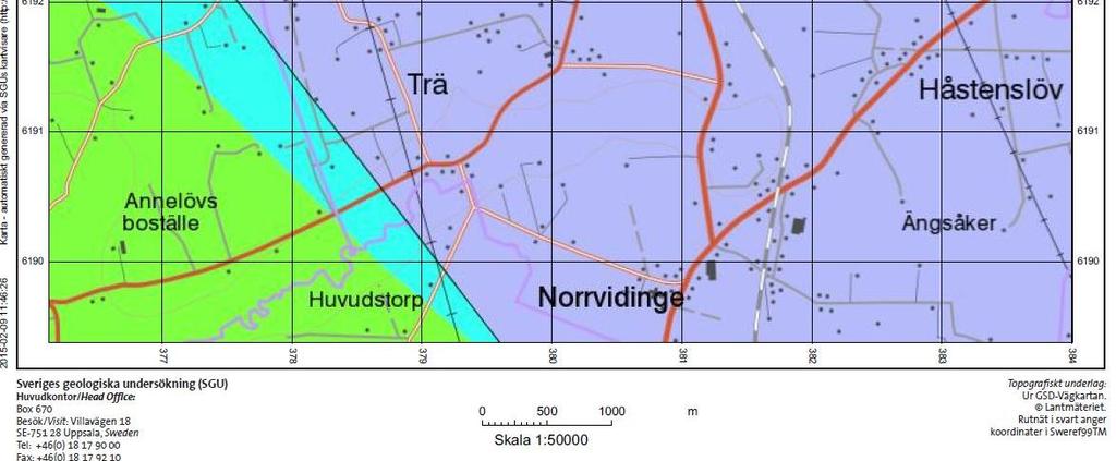 Kågerödslagrens mäktighet varierar, vilket antas bero på förkastningar.