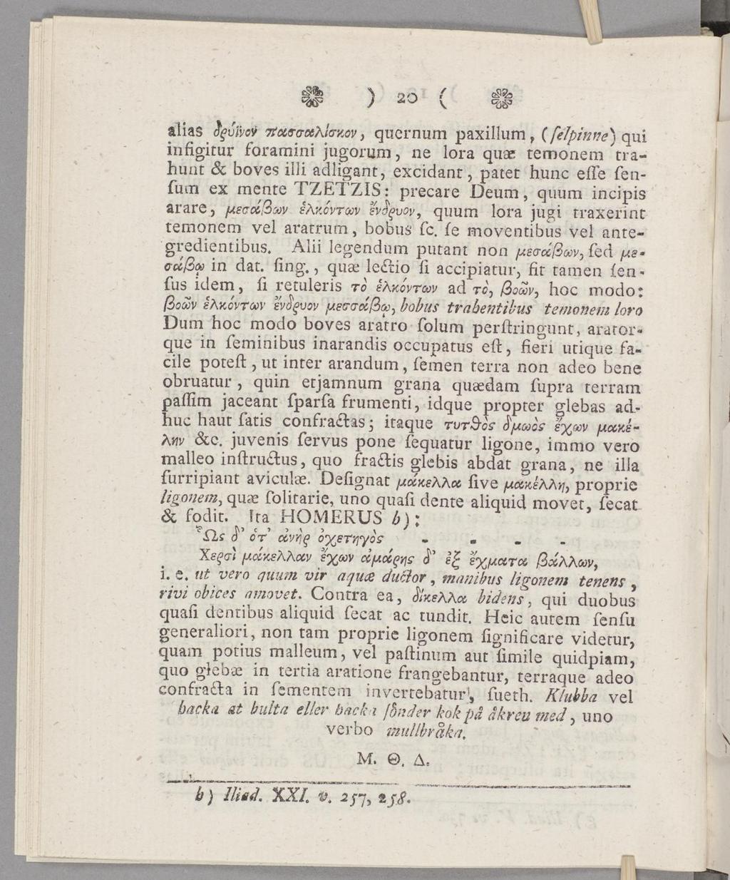 alias τϊοίβ-σχλίσ'λον, qucrnum paxillum, Cfelpinne) qui infigitur foramini jugorum, ne lora quae tem onem trahunt & boves illi adligant, excidant, patet hunc eiie fenfum ex mente T Z E T Z IS :
