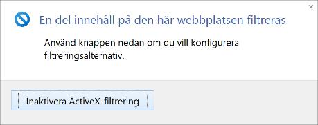 3.3 Blå varningssymbol till höger om adressfältet i Internet Explorer 11 Få r du