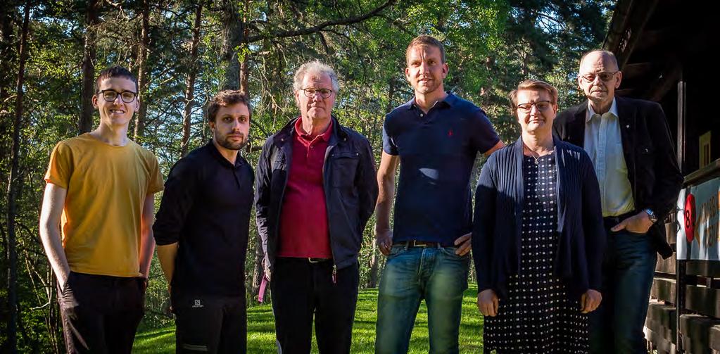 Tjalve IF Norrköpings föreningsstyrelse 2018. Från vänster Filip Jounot, Elias Arshi,Thomas Axi,, Jonas Kärner, Lena Brattgård samt Willy Corbelius. Foto: Veronica Nuija.