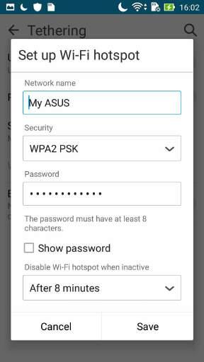 Tjudring När Wi-Fi-tjänsten inte är tillänglig, kan du använda din ASUS pekdator som ett modem eller förvandla den till en surfzon för att få Internet-åtkomst på den bärbara datorn, pekdatorn eller