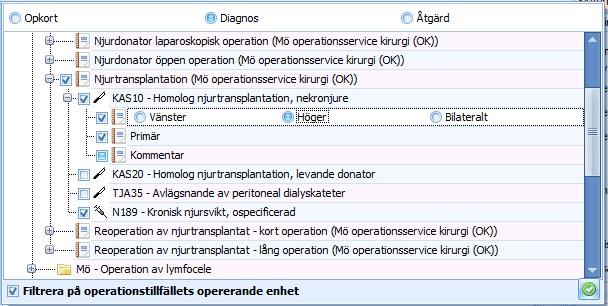 Den först valda koden av varje slag kommer automatiskt att markeras som primär kod.