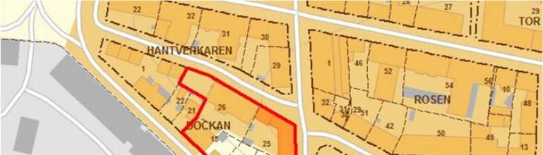 Bakgrund För aktuellt planområde gäller detaljplan för kv Dockan från 1993 (1080-P00/20) och Stadsplan: Hantverkaren, Dockan, Rosen, Väbeln, Skomakaren, Kanonen, Pollux, Hector, Havfrun, Taube, Von