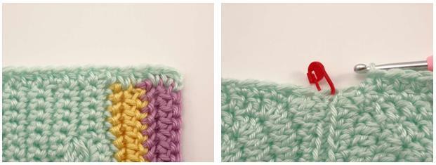 Färgkarta, per säsong och per garn För del 8 har vi också gjort en färgkarta för varje varv: Caron Vinter Stylecraft Vinter Caron Vår Stylecraft Vår Varv 1 Soft Blue Cloud Blue Soft Green Duck Egg