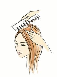 4 GRUNDREGLER REGEL 1 FASTSTÄLL HÅRETS NATURLIGA NIVÅ LIFT & BUMP Innan du ska välja nyans är det viktigt att bestämma vilket utgångsläge du har att arbeta med. 1. Lyft upp en tunn passé hår.