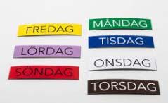Timmarna kan ändras och visas som klocksymboler eller 24 timmarsvisning genom en komplettering med magnetband.